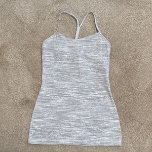 LuLuLemon Power Y Women's Tank Top Size 4 Gray and White Striped